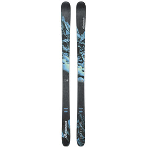 Nordica, Enforcer 89, black demo rental ski with stylized blue mountain design